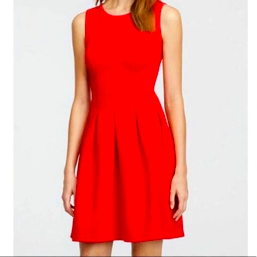 J. Crew‎ Cherry Red Pleated Dress